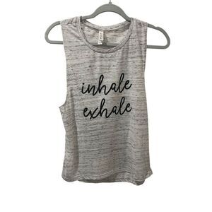 Inhale Exhale workout tank, women’s size M, heathered grey